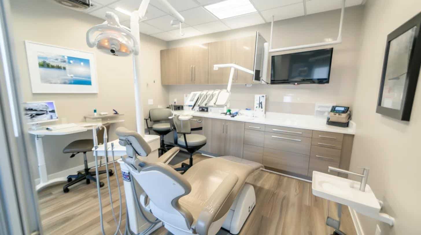 a sleek, modern dental clinic in lake worth features an advanced treatment room with cutting-edge equipment, encapsulating the confidence and professionalism of a qualified dental implant provider.