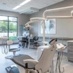 a modern dental clinic in forth worth, texas, exuding a clean and welcoming atmosphere, showcasing advanced dental technology with a bright and inviting ambiance.