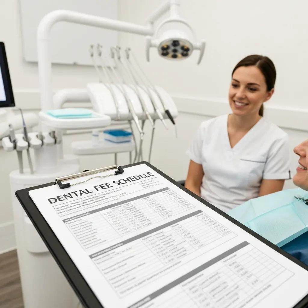 Dental fee schedule highlighting transparent pricing in a modern dental office