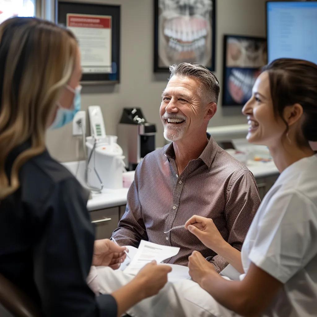 Dentist explaining dental payment plans to a patient