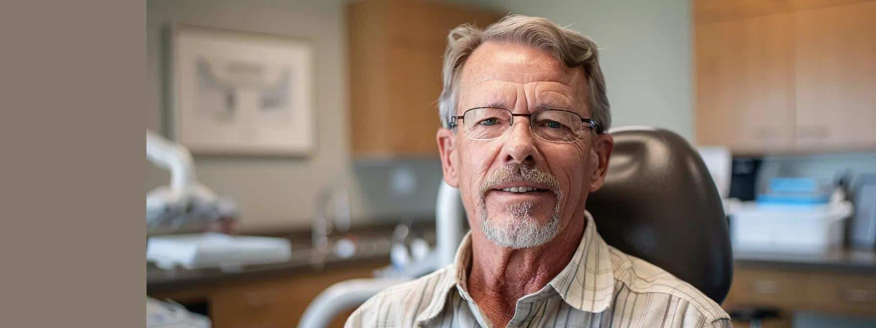 a candid portrait of a middle-aged individual in a modern dental office, expressing a mix of concern and self-consciousness while seated in a dental chair, highlighting the emotional impact of tooth loss on confidence and daily interactions.