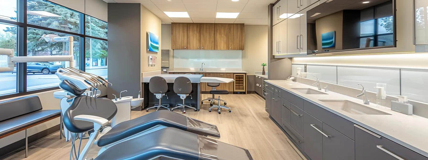 an inviting, modern dental office in mansfield, showcasing advanced digital imaging equipment and a comfortable consultation area, highlights the meticulous dental implant process designed for patient comfort and precision.