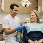 Dental consultation about implants in a modern clinic