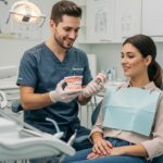 Dental consultation about implants in a welcoming clinic setting