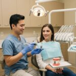 Dental consultation about implants in a welcoming clinic setting