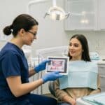 Dental consultation on veneers and braces in a modern clinic