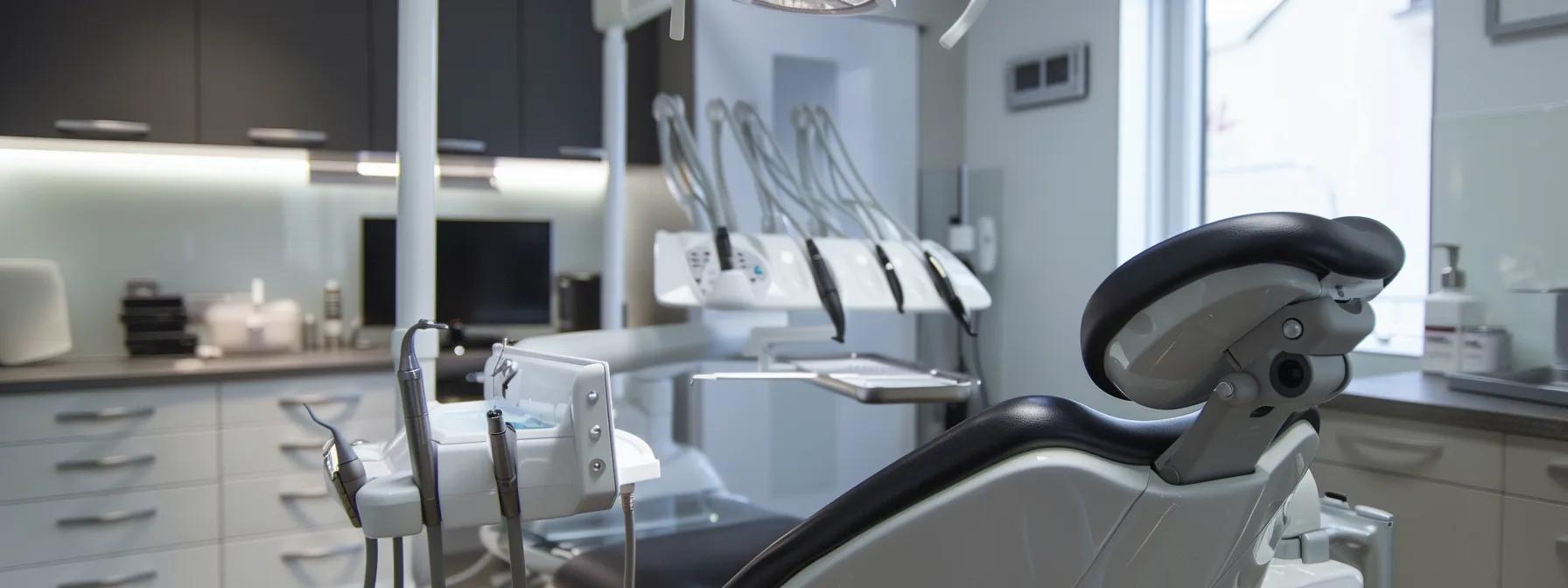 a modern dental clinic in mansfield showcases a close-up of a patient receiving a dental implant procedure, with advanced technology visibly integrated into the bright and sterile environment, emphasizing the seamless blend of artistry and precision in achieving a natural-looking smile.