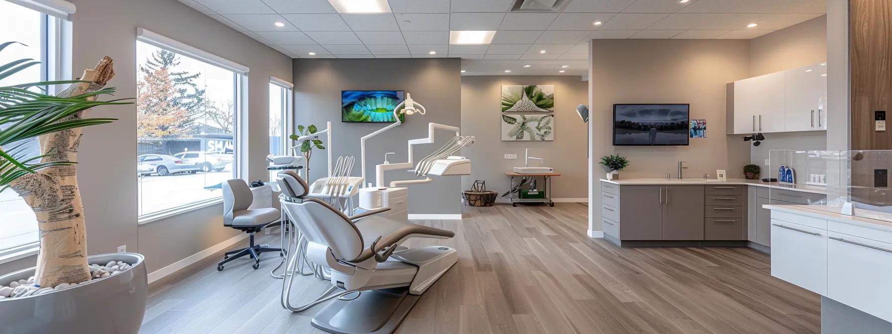 a modern dental clinic in mansfield showcases advanced equipment and a welcoming consultation area, emphasizing personalized care for patients seeking dental implants.