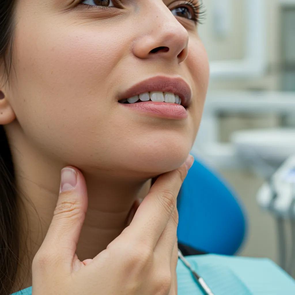 Patient experiencing tooth sensitivity after veneer placement in a dental office
