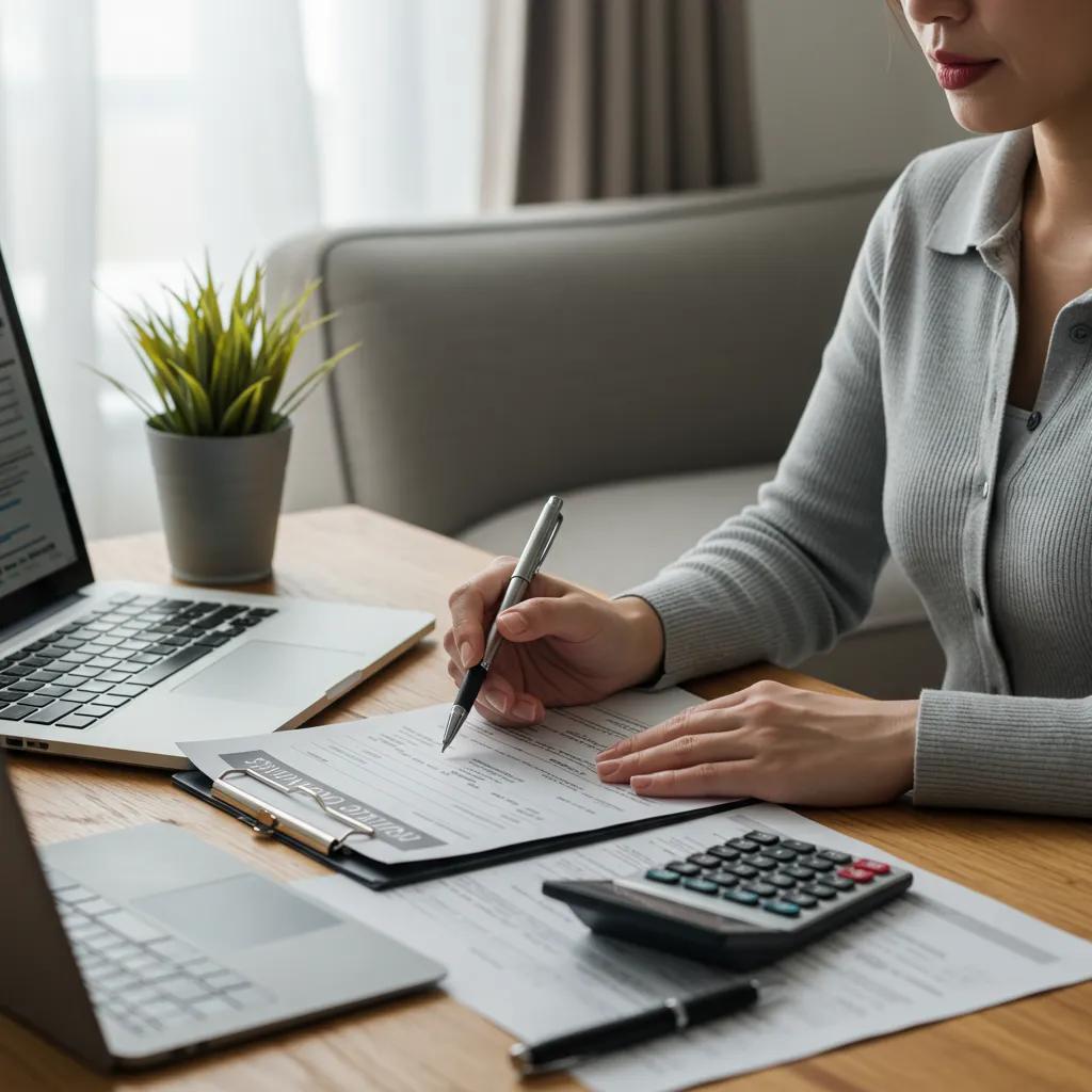 Patient reviewing financing options for dental implants in a home office setting