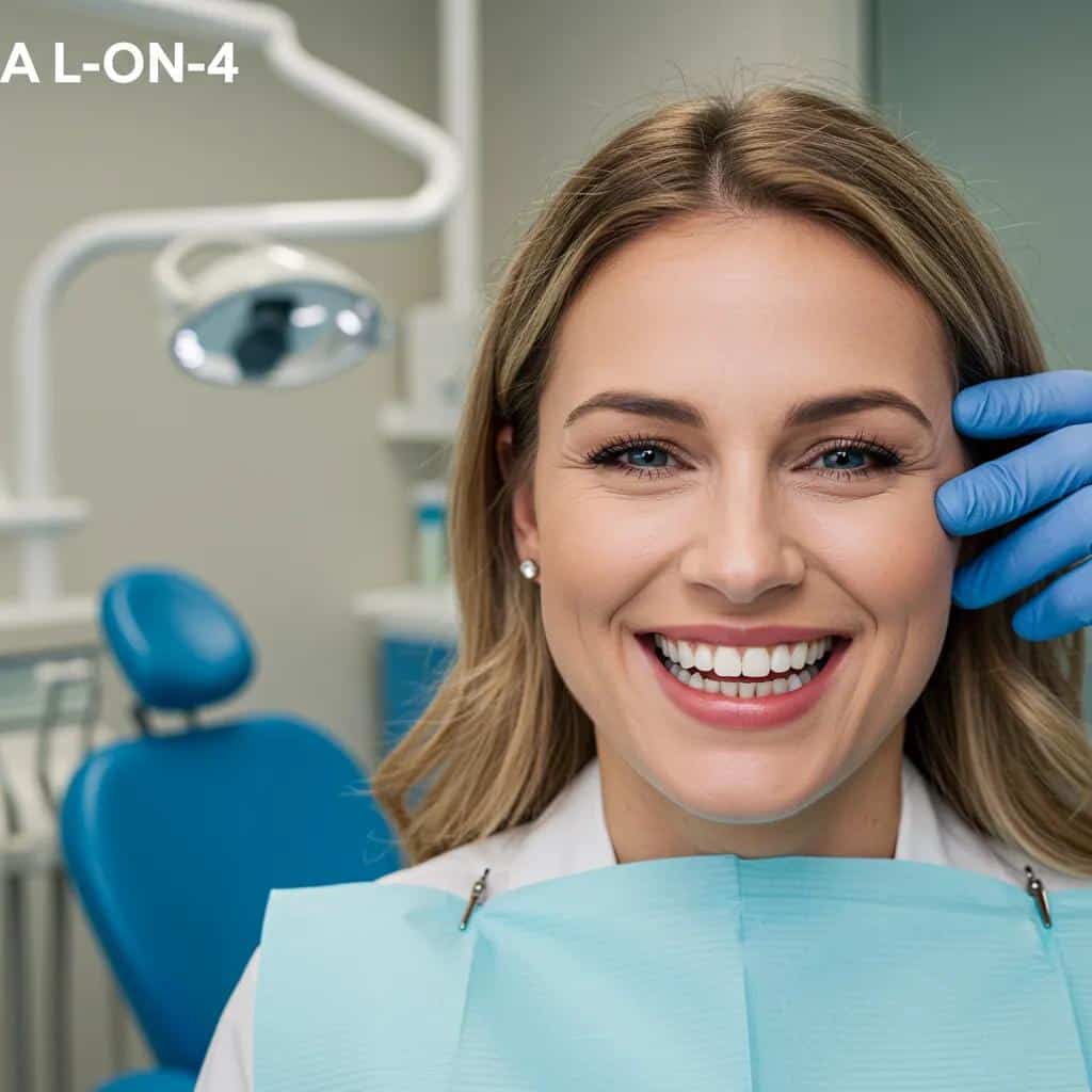 Patient smiling with full mouth dental implants