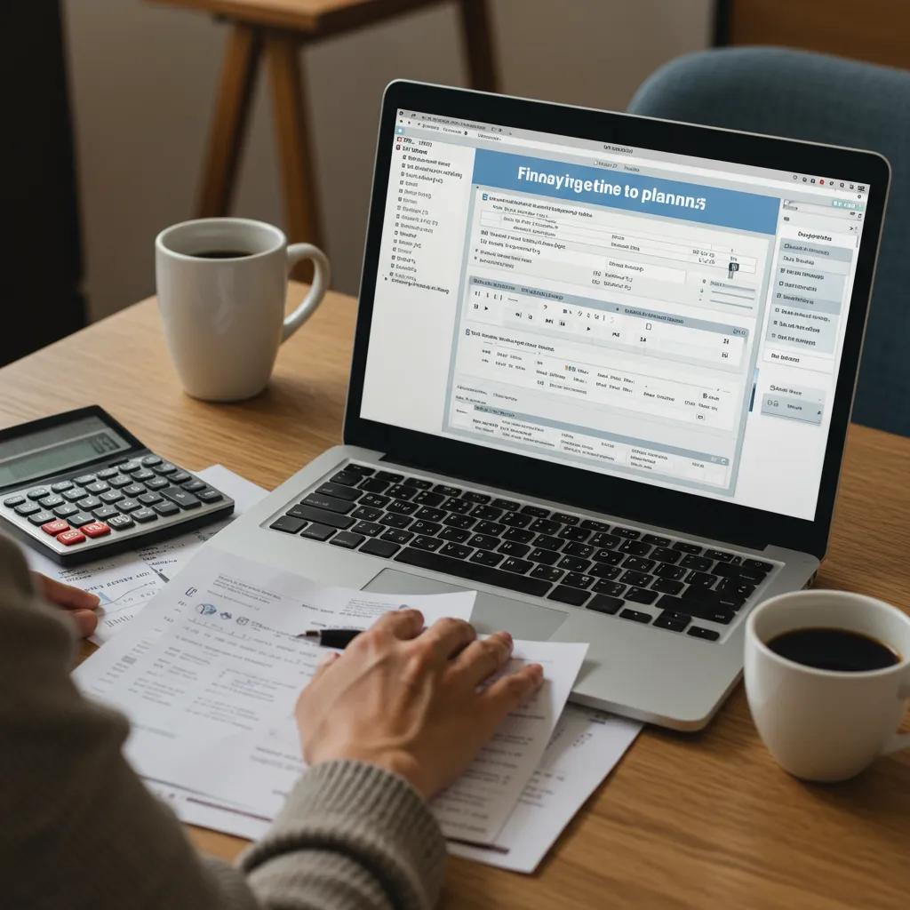 Person reviewing financing options for dental implants in a cozy home office setting
