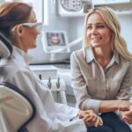 Dental consultation on implants and dentures in a modern office