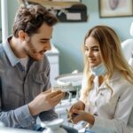 Dental consultation about implants in a welcoming office setting