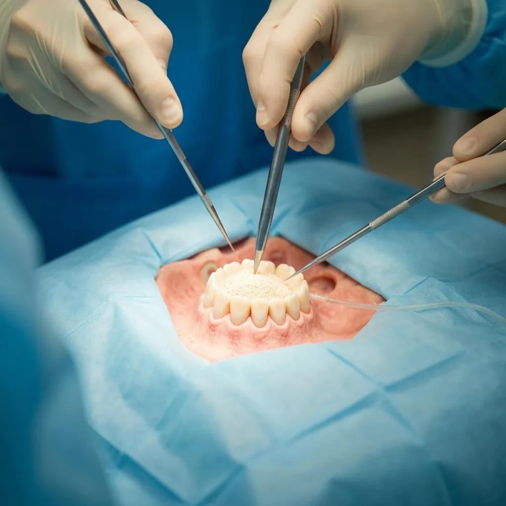 Bone grafting procedure for dental implants in a clinical setting