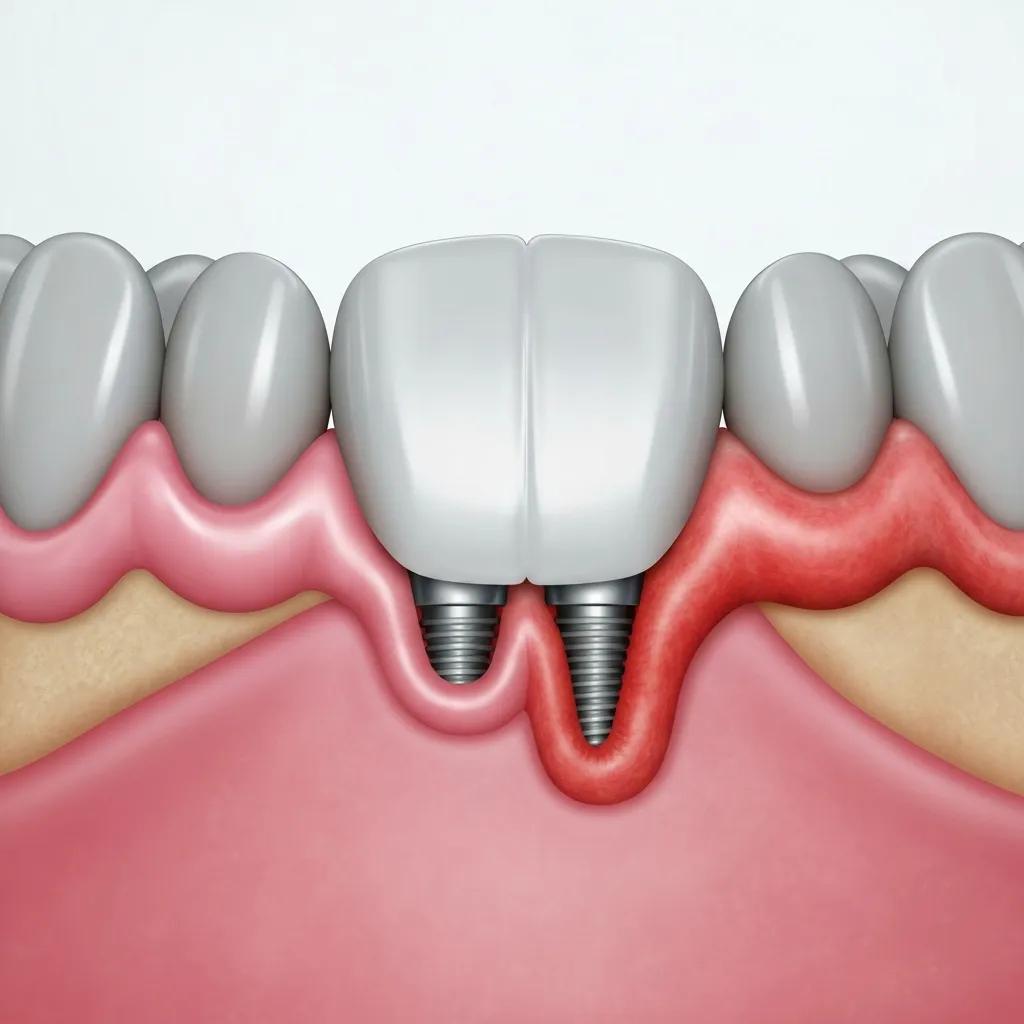 Comparison of healthy and diseased gums affecting dental implants
