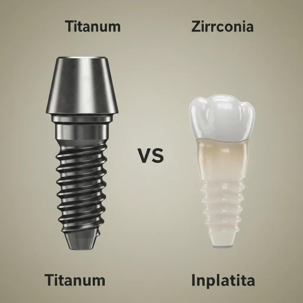Comparison of titanium and zirconia dental implants highlighting their differences