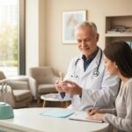 Dental consultation about implants in a welcoming clinic environment