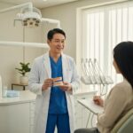 Dental consultation about implants in a welcoming clinic environment