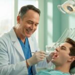 Dental consultation about implants in a welcoming clinic environment
