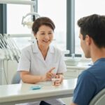 Dental consultation about implants in a welcoming clinic environment