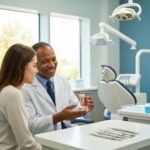 Dental consultation about implants in a welcoming clinic setting