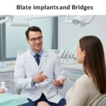 Dental consultation on implants and bridges in a modern dental office
