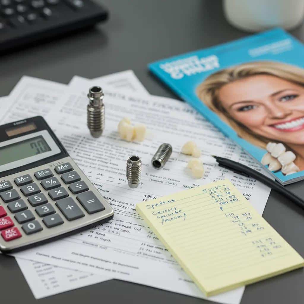 Dental implant cost comparison with calculator and notes