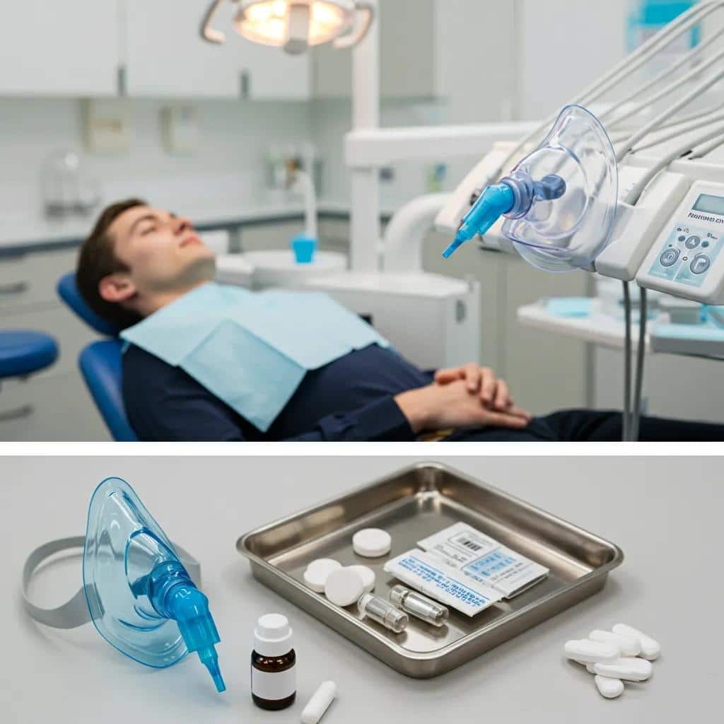 Dental sedation options with a patient in a comfortable dental chair