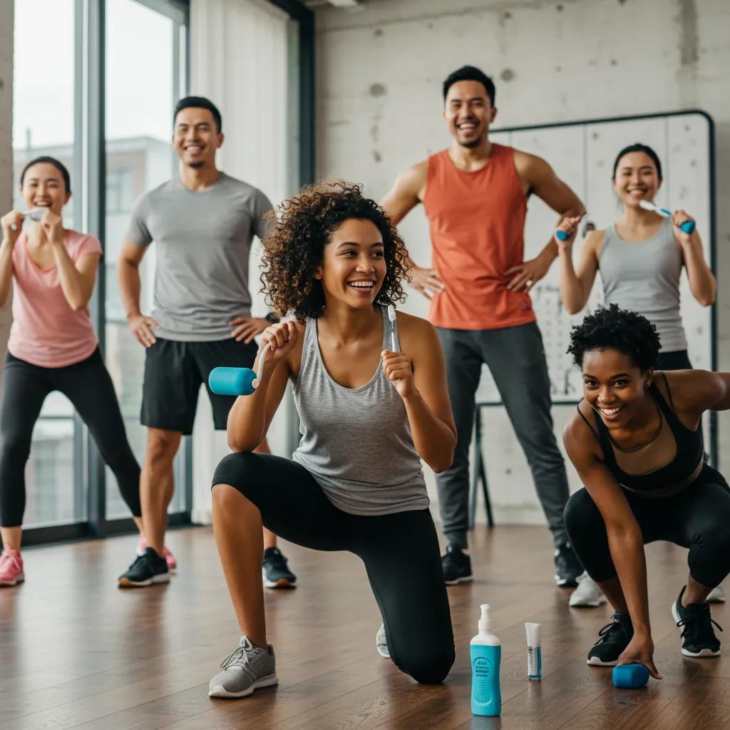 Group of adults promoting healthy lifestyle choices for better dental implant outcomes