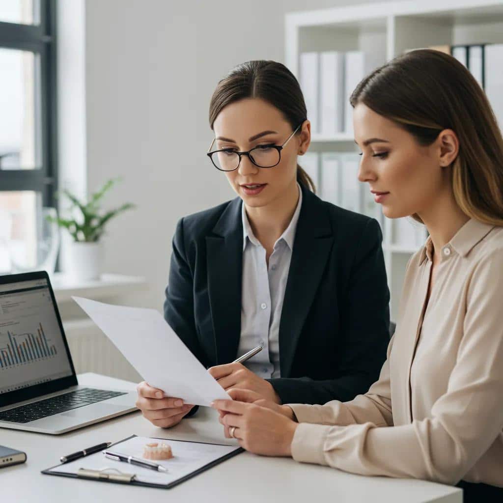 Patient discussing financing options for dental implants with a financial advisor