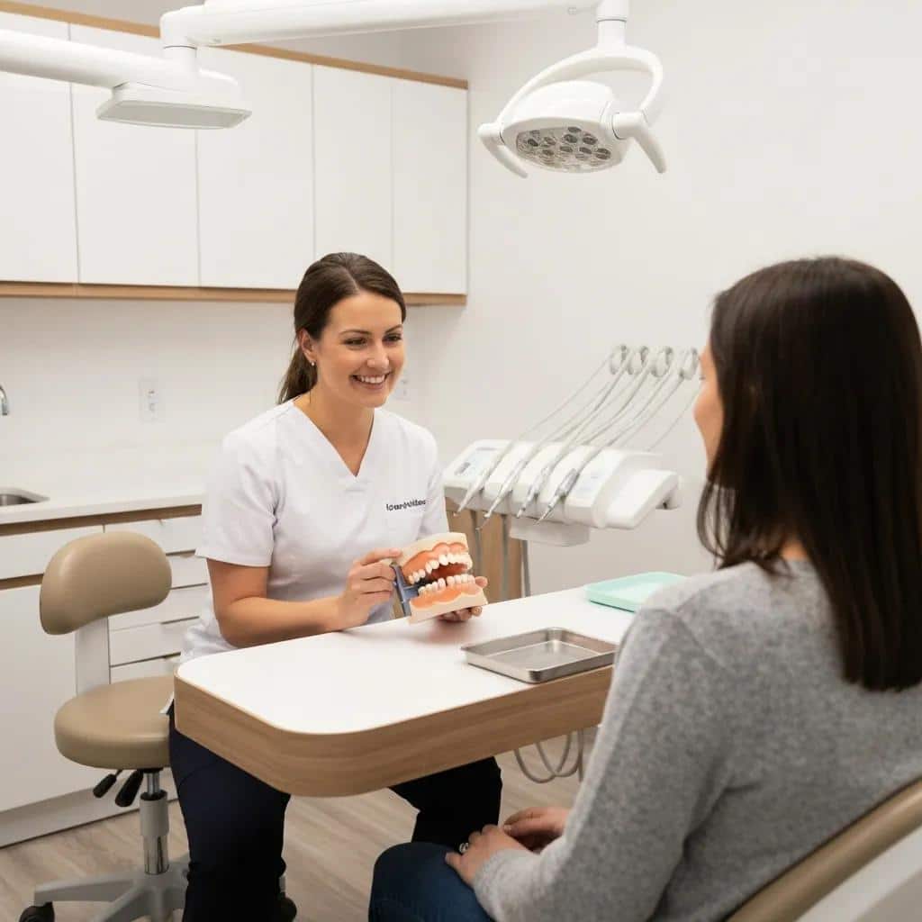 Fort Worth patient getting a free dental implant consultation with a caring team
