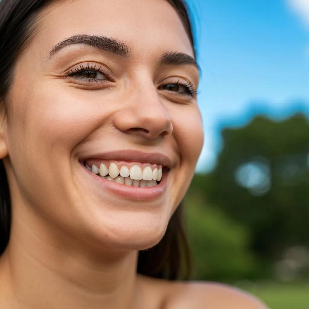 Patient smiling confidently with dental implants, showcasing aesthetic benefits