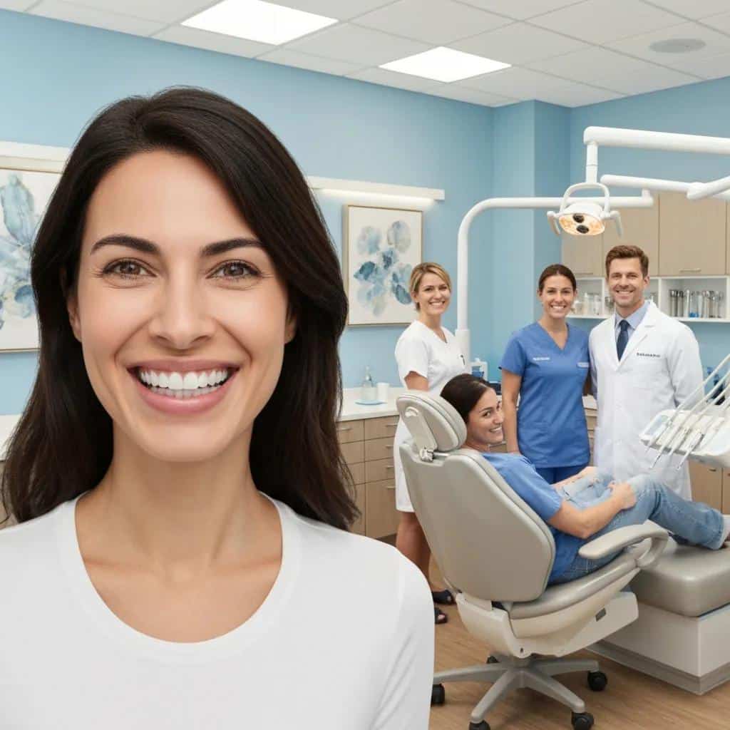 Satisfied patient showcasing a new smile after dental implant treatment