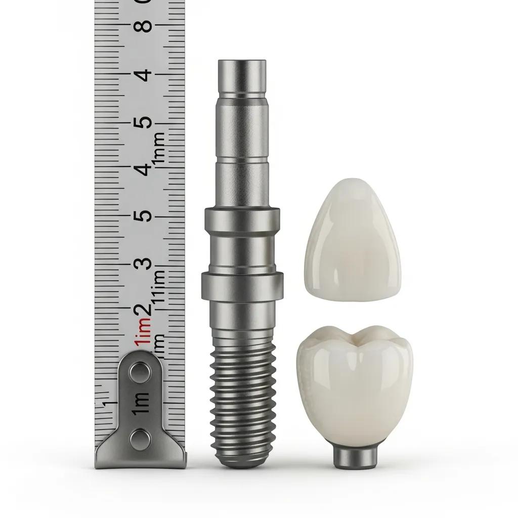 Close-up of a dental implant post and crown illustrating longevity and quality