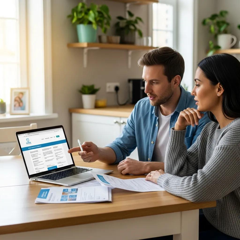 Couple discussing dental financing options at home