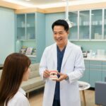 Dental consultation about implants in a welcoming clinic environment