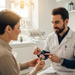 Dental consultation for implants in a modern office setting