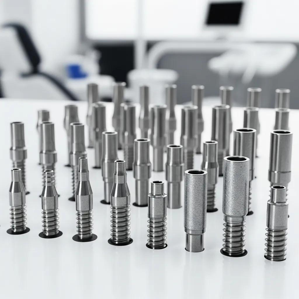 Variety of dental implant solutions shown in a dental office