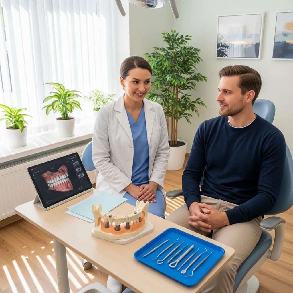 Before-and-after transformations of dental implant patients highlighting aesthetic improvements