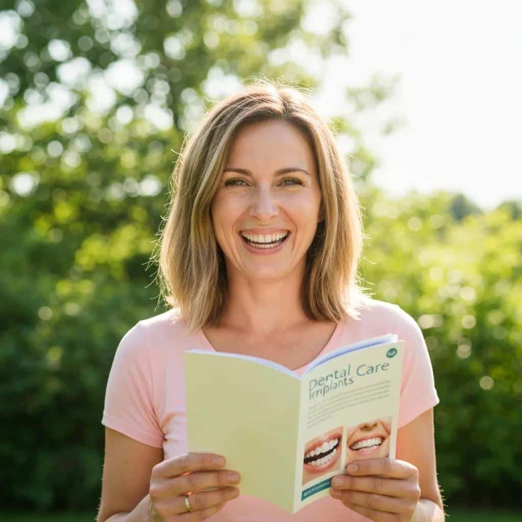 Happy patient showcasing confidence after dental implant treatment