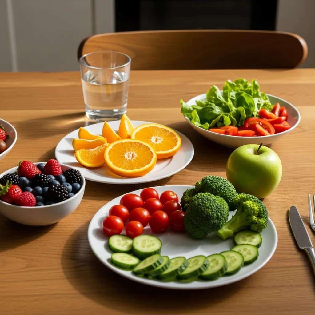 Healthy meal emphasizing nutrition for dental implant health