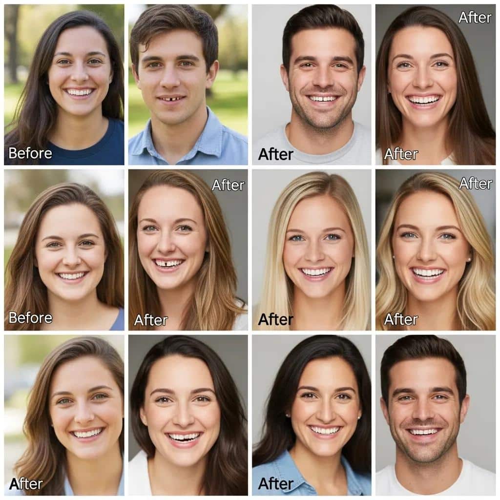 Smiling Dallas patients sharing their positive dental implant experiences