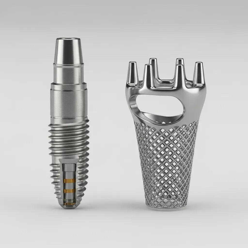 Illustration showing endosteal and subperiosteal implants to explain different implant designs