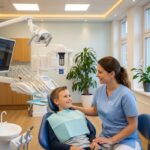 Dental clinic interior with a dentist and patient, emphasizing trust and professionalism in dental care