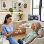 Dental consultation about implants in a modern clinic