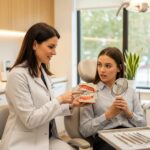 Dental consultation on tooth extraction for braces in a welcoming clinic