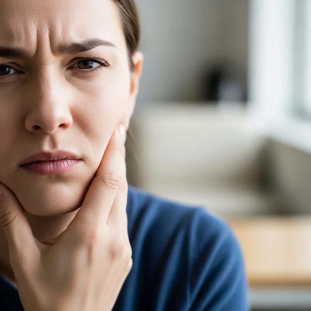Person experiencing severe dental pain indicating an emergency