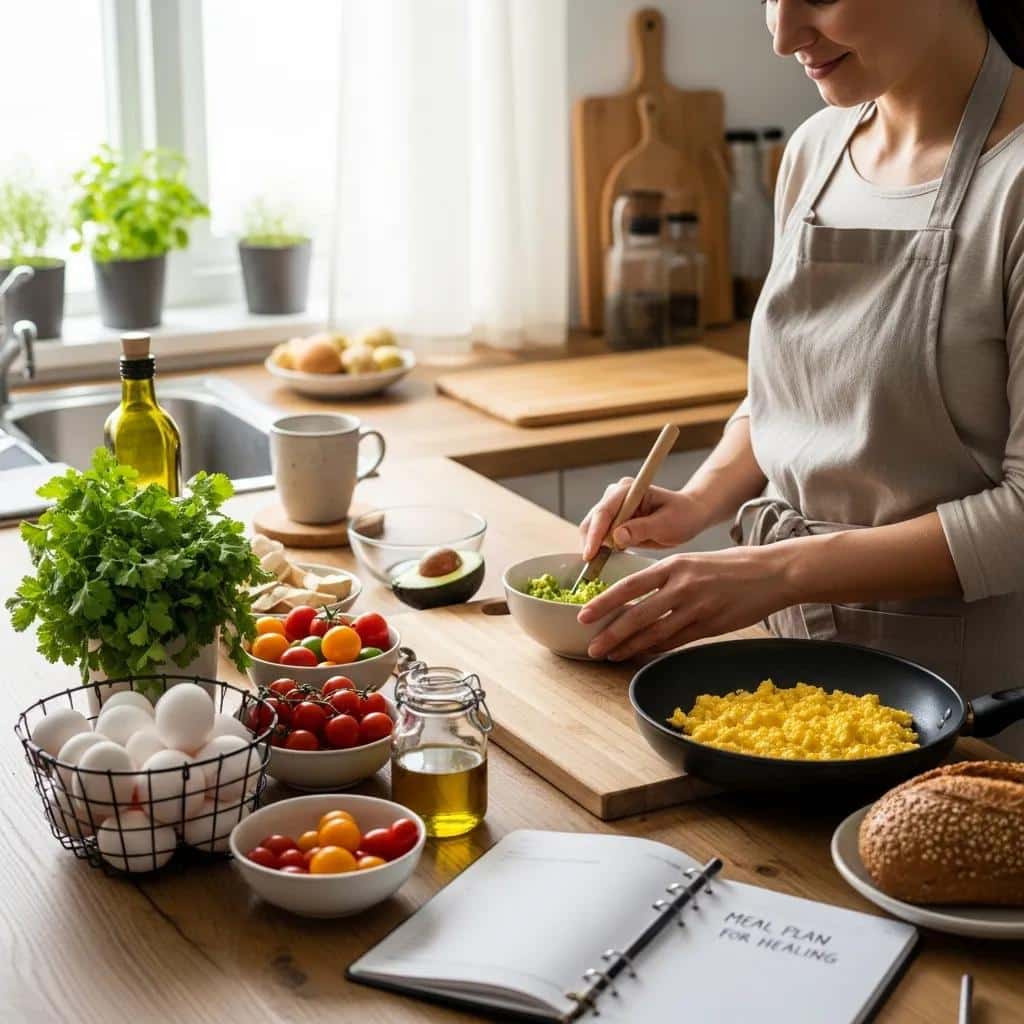 Preparing soft food meals for recovery after dental implant surgery