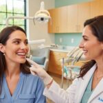 Smiling patient with dental implant in a welcoming dental office